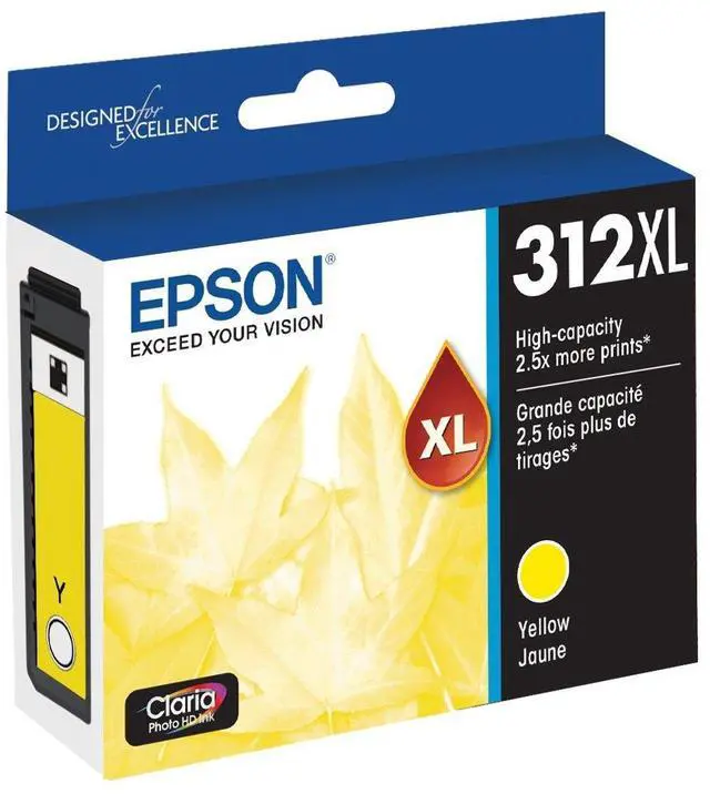 Alt view image 3 of 12 - Epson T312XL Claria High Capacity Ink Cartridge for Inkjet Printer, Yellow