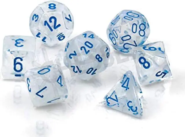 Main image of 7-Set Cube Borealis Luminary Icicle-Light Blue Chessex Manufacturing