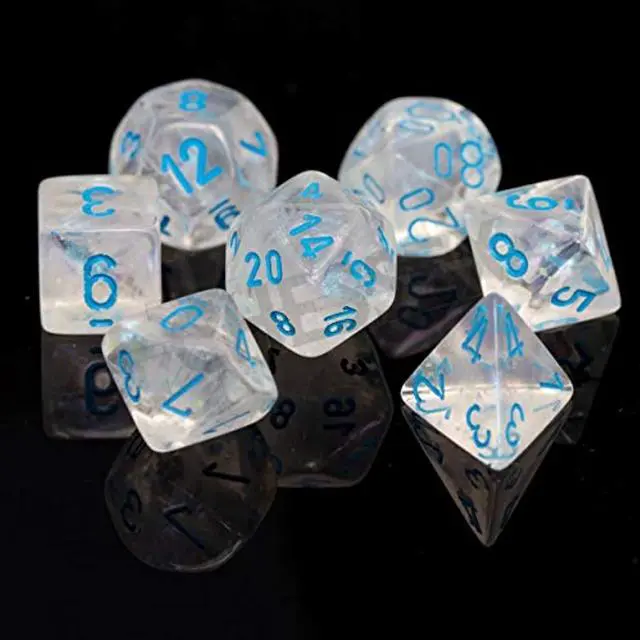 Alt view image 6 of 8 - 7-Set Cube Borealis Luminary Icicle-Light Blue Chessex Manufacturing