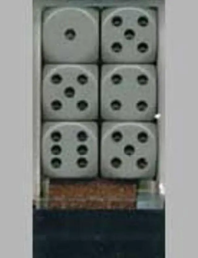 Alt view image 5 of 6 - Gray Opaque D6 Dice with Black Pips 16mm (5/8in) Pack of 12 Dice Chessex