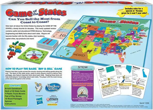 Alt view image 7 of 8 - Game of the States - Family Game by Winning Moves (1206)