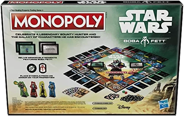 Alt view image 5 of 7 - F5394 MONOPOLY: Star Wars Boba Fett Edition Board Game for Kids Ages 8+, Inspired by The Star Wars Movies and The Mandalorian TV Series Hasbro