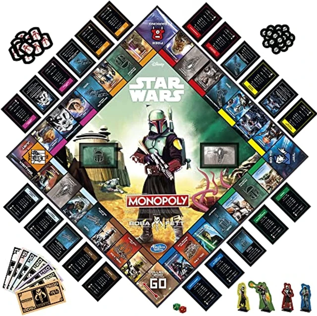 Alt view image 3 of 7 - F5394 MONOPOLY: Star Wars Boba Fett Edition Board Game for Kids Ages 8+, Inspired by The Star Wars Movies and The Mandalorian TV Series Hasbro
