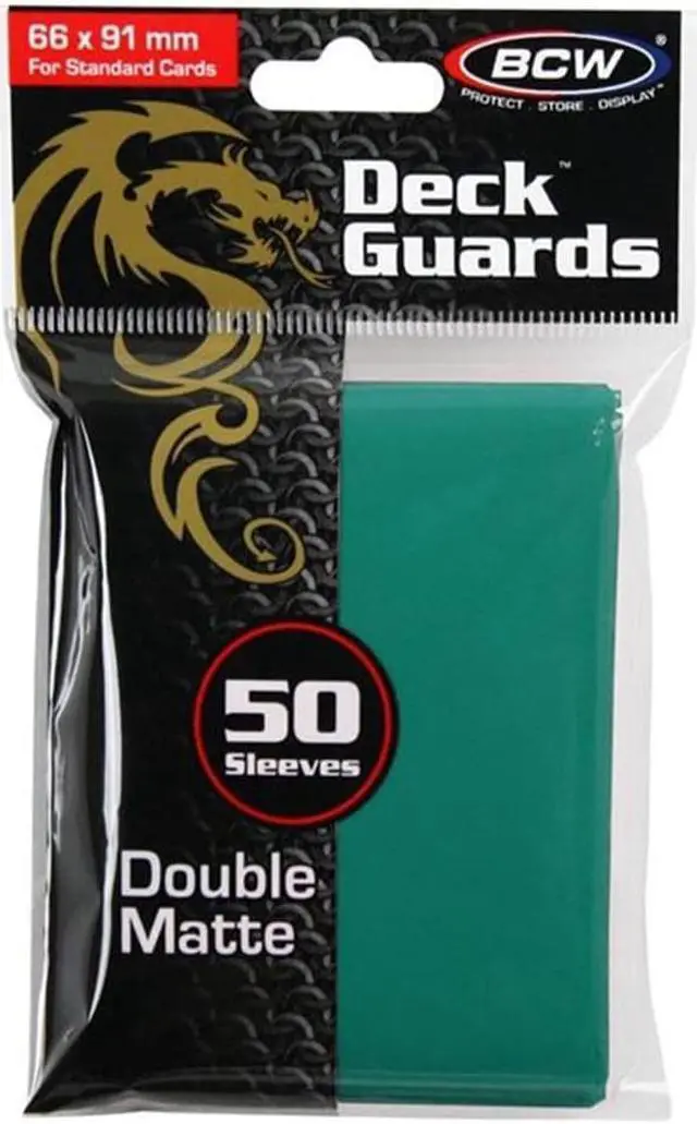 Alt view image 2 of 6 - BCW Deck Guards Double Matte Card Sleeves - Teal, 50-Count (Standard)