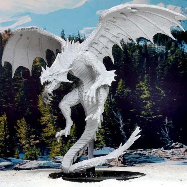Alt view image 17 of 18 - Pathfinder Deep Cuts Gargantuan White Dragon Unpainted WizKids