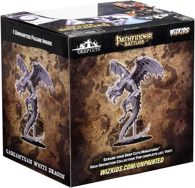 Alt view image 15 of 18 - Pathfinder Deep Cuts Gargantuan White Dragon Unpainted WizKids