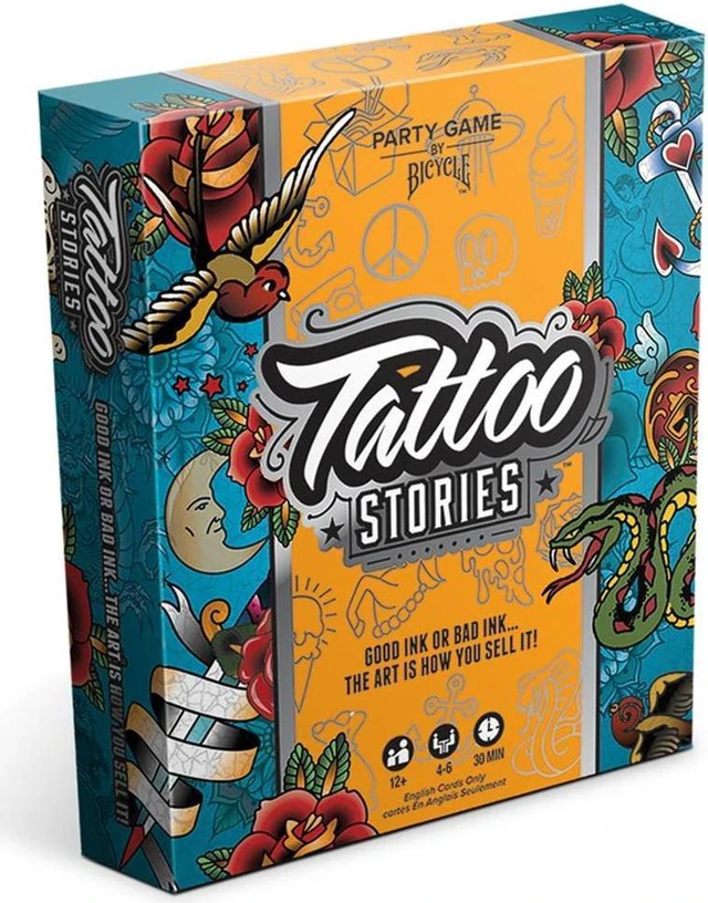 Main image of Tattoo Stories Drawing Party Game Quick Paced Easy to Learn Family Friendly Fun Bicycle