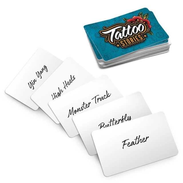 Alt view image 3 of 9 - Tattoo Stories Drawing Party Game Quick Paced Easy to Learn Family Friendly Fun Bicycle