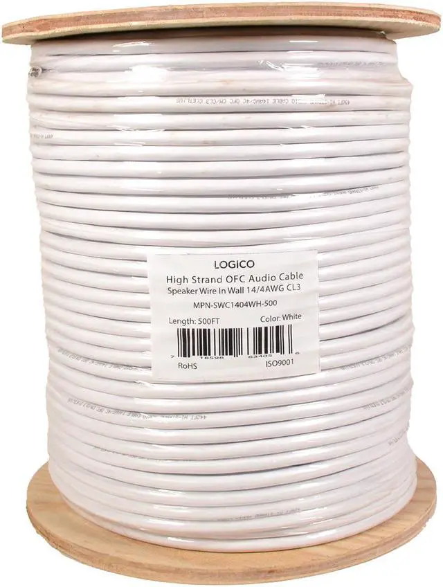 Alt view image 2 of 4 - 500ft Speaker Wire 14AWG 4 Conductor 14/4 CL3 In-Wall Audio Bare Copper Cable