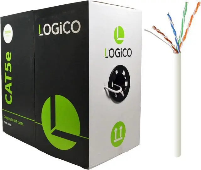 Main image of Cat5e Riser CMR UL ETL Copper Ethernet Network Cable 350Mhz UTP 24AWG 1000ft White