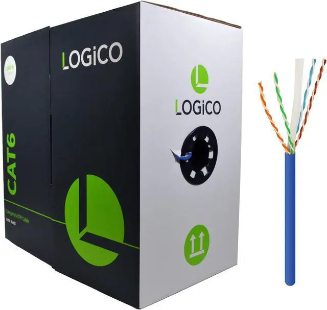 Main image of Cat6 UTP Bulk Ethernet Network Cable 550Mhz Pure Copper Riser Blue 1000ft