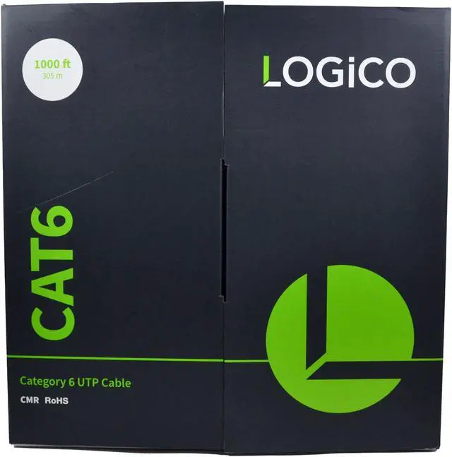 Alt view image 2 of 4 - Cat6 UTP Bulk Ethernet Network Cable 550Mhz Pure Copper Riser Blue 1000ft