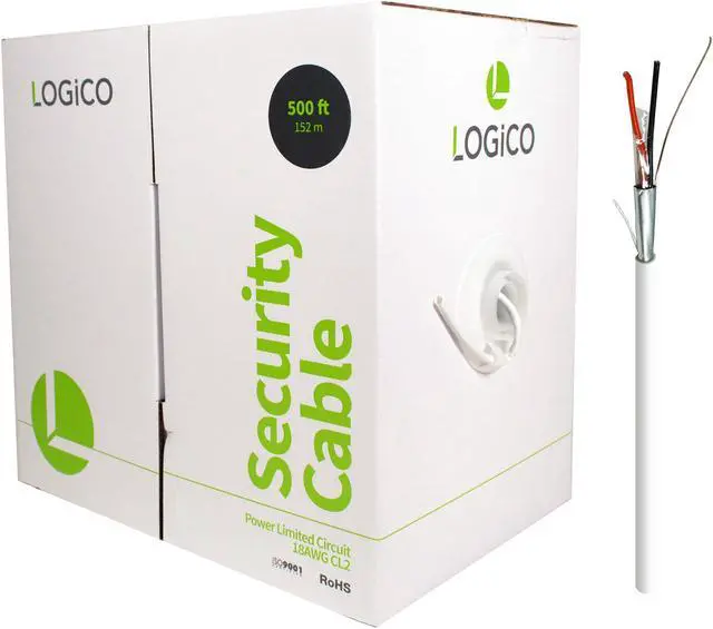 Main image of 500ft 18/2 Shielded CCA Security Alarm Control Wire Stranded PVC Jacket White