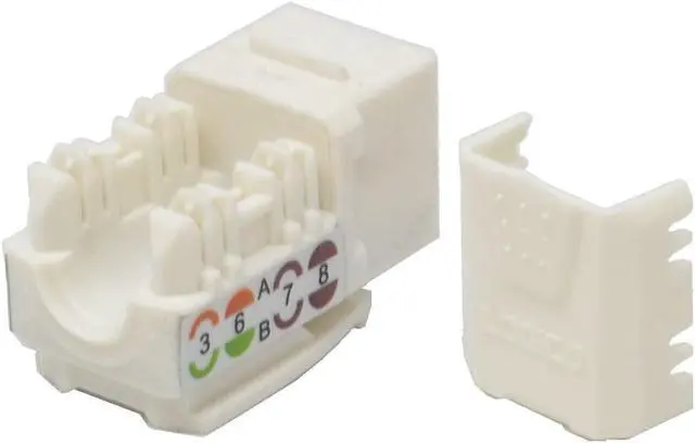 Alt view image 2 of 3 - CAT5E White Network Ethernet 110 Punchdown 8P8C Keystone Jack (50/pack)