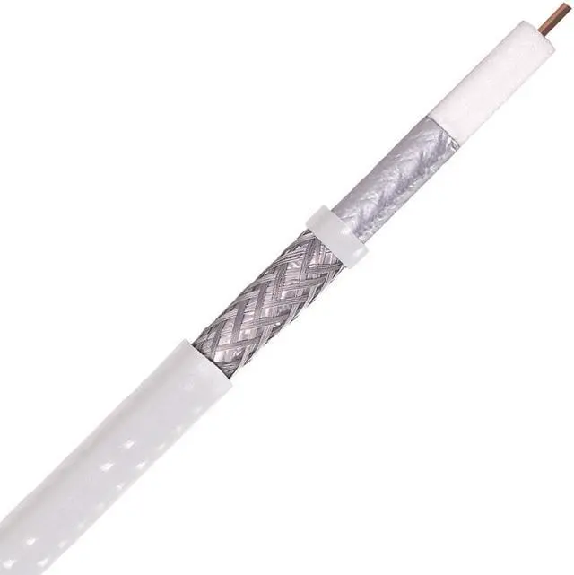 Alt view image 3 of 3 - RG6 Coaxial Cable CCS 18AWG Dual Shield Coax 1000ft TV Antenna Satellite White