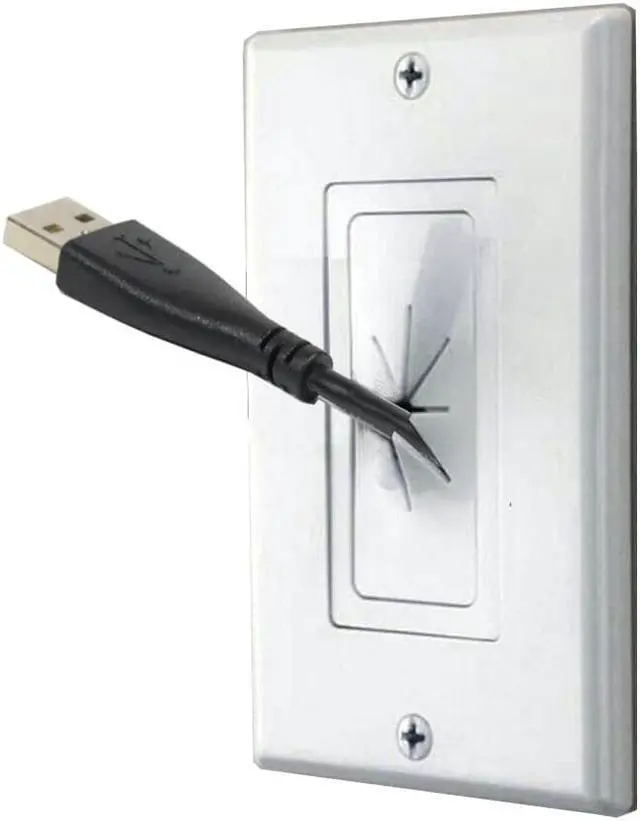 Alt view image 9 of 10 - Decora Wall Plate 1-Gang Insert with Flexible Rubber Opening White (1 pack)