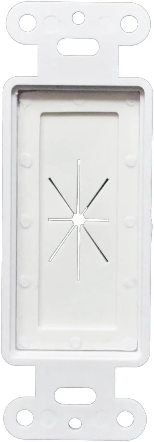 Alt view image 7 of 10 - Decora Wall Plate 1-Gang Insert with Flexible Rubber Opening White (1 pack)