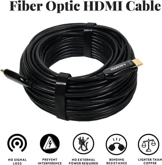 Alt view image 3 of 4 - Logico 30ft FIBER OPTIC HDMI CABLE 4K  HDMI 2.0 a/b Compliant, HDCP 2.2 Super High-Speed, Ultra HD HDMI ARC cable with HDR. Perfect for HDTV/Projector/Home Theatre/Roku TV/Apple TV/Video Game Console