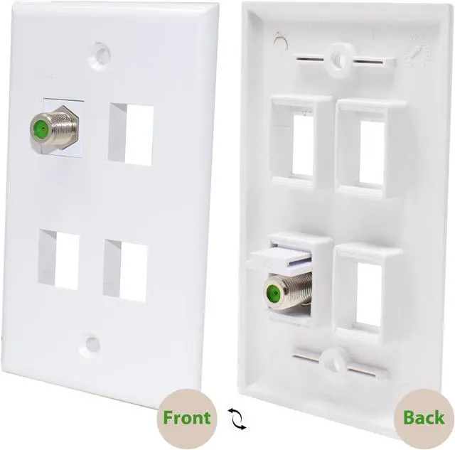 Alt view image 5 of 5 - 5pcs Snap-In F-Type Insert Keystone Connector Module Coax Cable Wall Jack