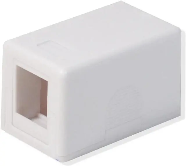 Alt view image 2 of 3 - 1 Pack Surface Mount Box 1 Port Single Hole Keystone Jack Cat5e/Cat6 White