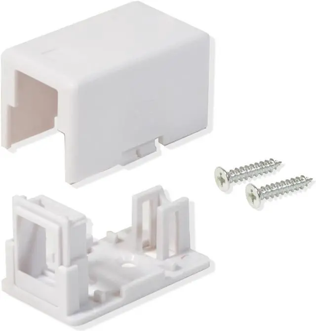 Main image of 1 Pack Surface Mount Box 1 Port Single Hole Keystone Jack Cat5e/Cat6 White