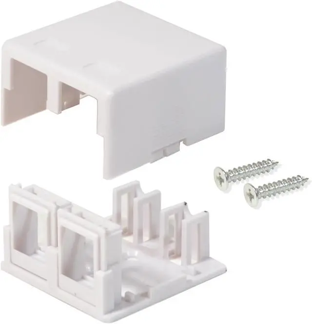 Main image of Logico SMB202 2-Port White Keystone Jack CAT5e/CAT6 Surface Mount Box