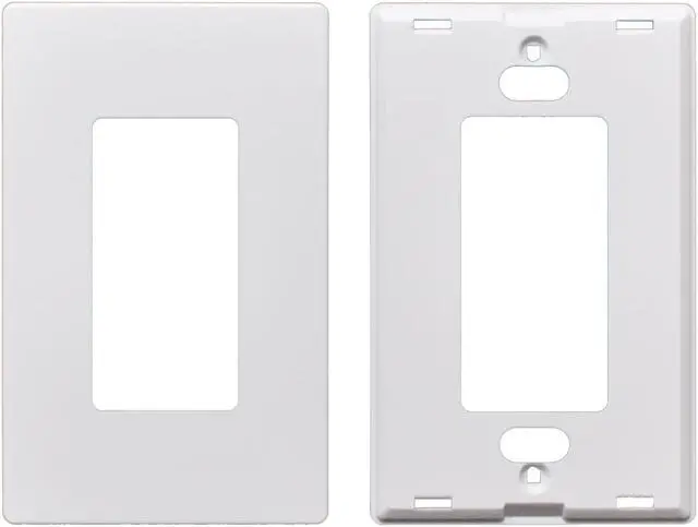Alt view image 3 of 5 - 10pcs 1 Gang Screwless Snap On Decorator Wall Plate White