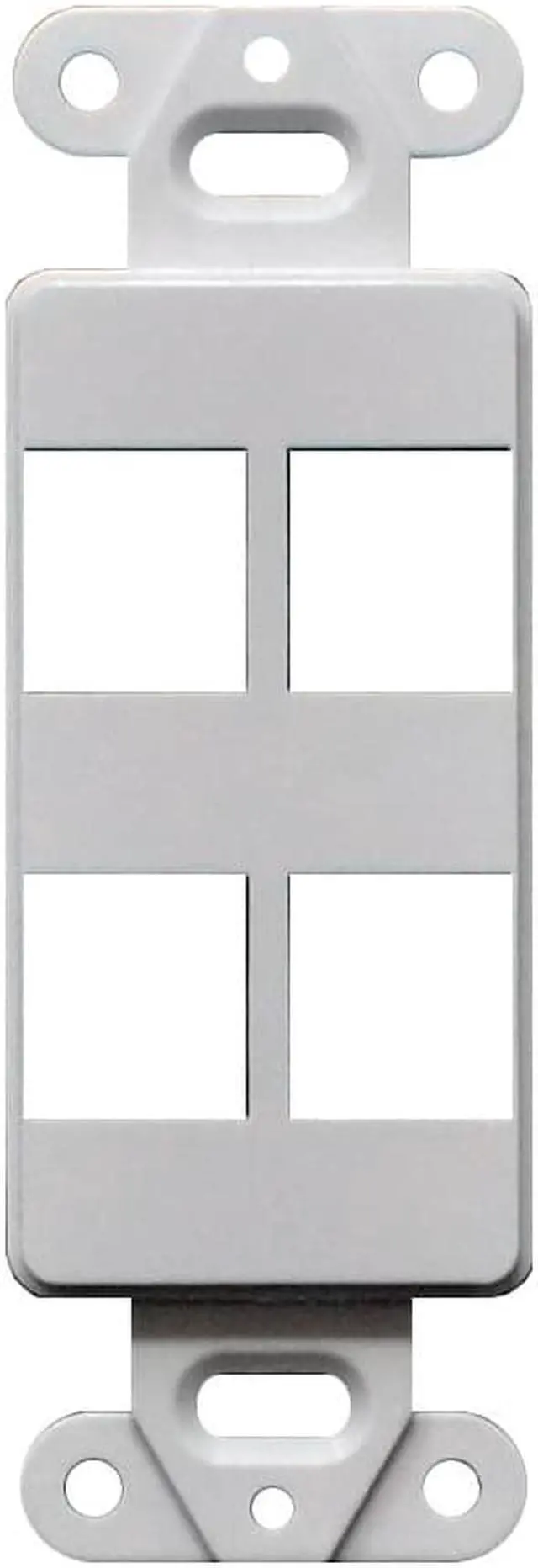 Main image of 25pcs Decorator Style Keystone Jack 4 Port Modular Wall Insert Cover Plate White