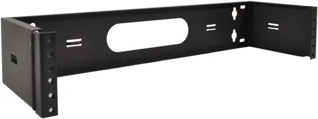 Alt view image 10 of 12 - 19" Two Space 2U Steel Wall Mount Hinged Swing Out Patch Panel Bracket 6" Depth