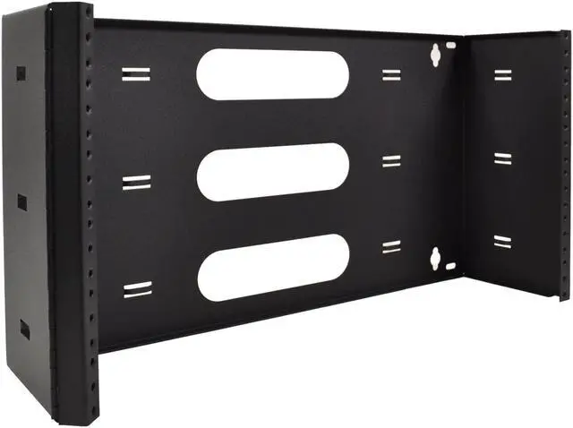 Alt view image 8 of 10 - 6U 19-Inch Hinged Steel Wall Mount Bracket Swing Out Patch Panel 6" Depth