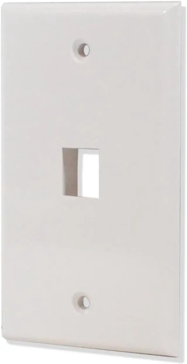 Alt view image 2 of 3 - 5 Pack Lot 1 port Hole Keystone Jack Wall Plate Smooth Surface White
