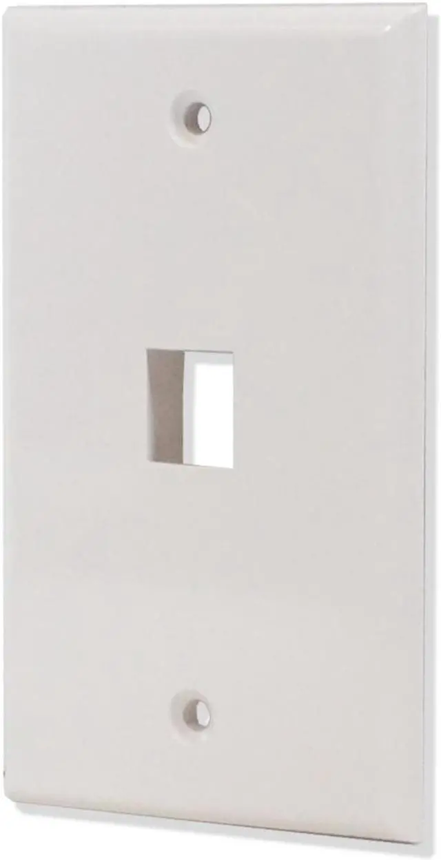 Alt view image 2 of 3 - 10 Pack Lot 1 port Hole Keystone Jack Wall Plate Smooth Surface White
