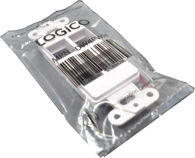 Alt view image 4 of 4 - Decorator Style Keystone Jack 4 Port Modular Wall Insert Cover Plate White
