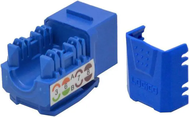 Alt view image 10 of 10 - Keystone Jack CAT5E Blue Network Ethernet 110 Punchdown 8P8C RJ45 (50/Pack)