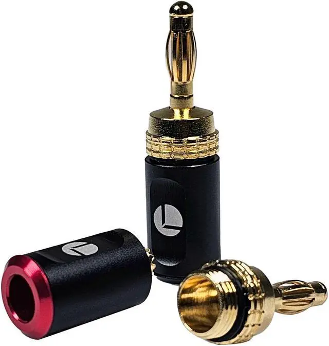 Alt view image 3 of 5 - LOGICO 1 Pair Banana Plugs Gold Plated Speaker Wire Audio Connectors
