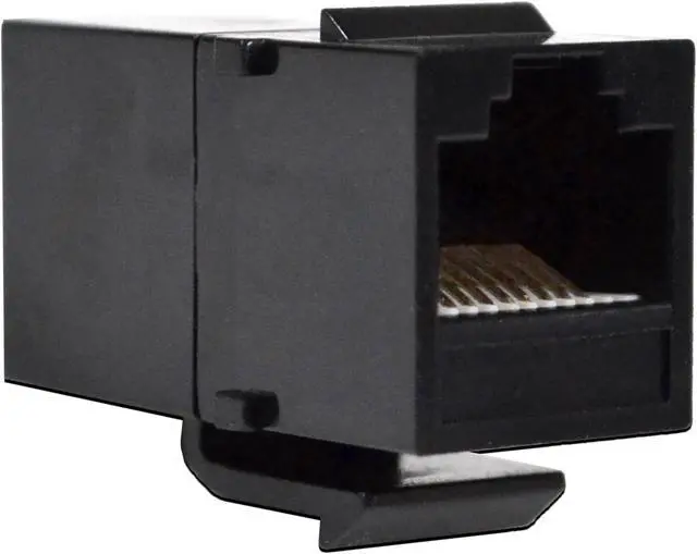 Alt view image 6 of 6 - 50 pack Inline Coupler Keystone Jack RJ45 Female to Female Cat6/Cat5e Black