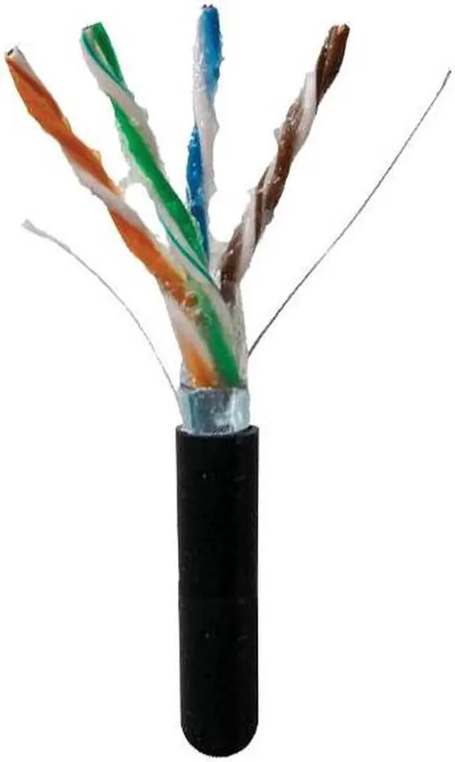 Alt view image 4 of 5 - Cat5e Shielded Gel Filled Network Cable 1000FT Black Direct Burial Bare Copper