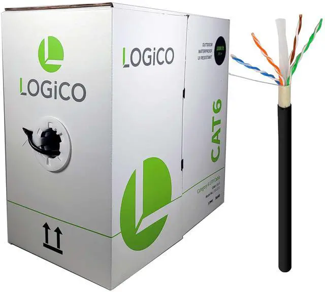 Main image of Cat6 Unshielded Cable 1000ft UTP Ethernet Network Direct Burial 23AWG CCA 550Mhz