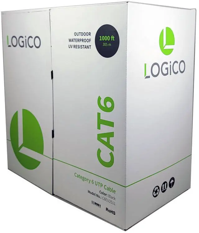 Alt view image 2 of 4 - Cat6 Unshielded Cable 1000ft UTP Ethernet Network Direct Burial 23AWG CCA 550Mhz