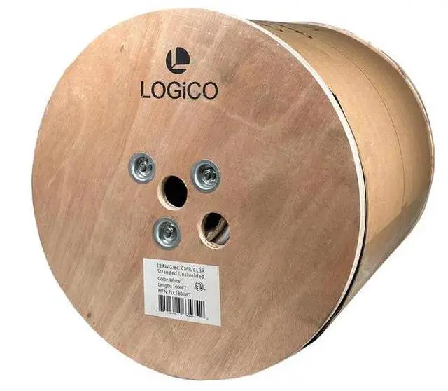 Alt view image 2 of 5 - 1000ft 18/6 Bare Copper CMR CL3R Security Alarm Cable Unshielded Stranded White