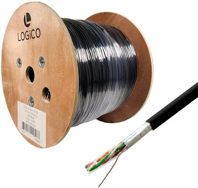 Main image of Cat5e STP/FTP Outdoor Shielded Ethernet Network UV Direct Burial 1000ft Cable
