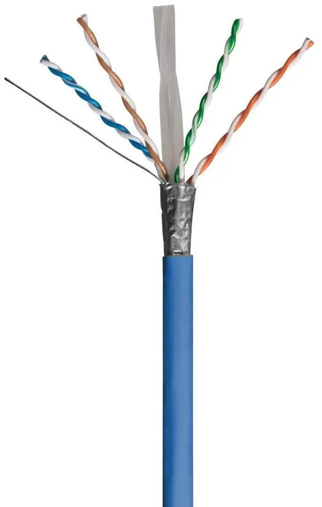 Alt view image 3 of 5 - Cat6 FTP Shielded Riser (CMR) Bulk Ethernet Cable 550Mhz Pure Copper Blue 1000ft