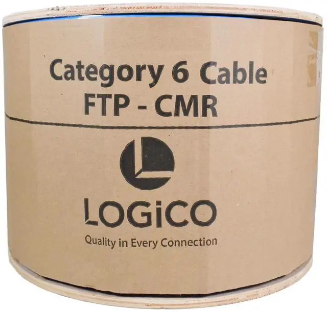 Alt view image 5 of 5 - Cat6 FTP Shielded Riser (CMR) Bulk Ethernet Cable 550Mhz Pure Copper Blue 1000ft