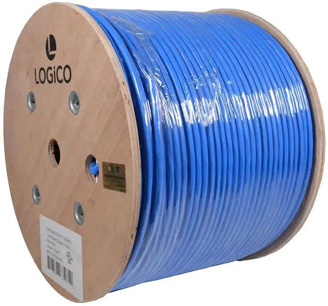 Alt view image 4 of 5 - Cat6 FTP Shielded Riser (CMR) Bulk Ethernet Cable 550Mhz Pure Copper Blue 1000ft