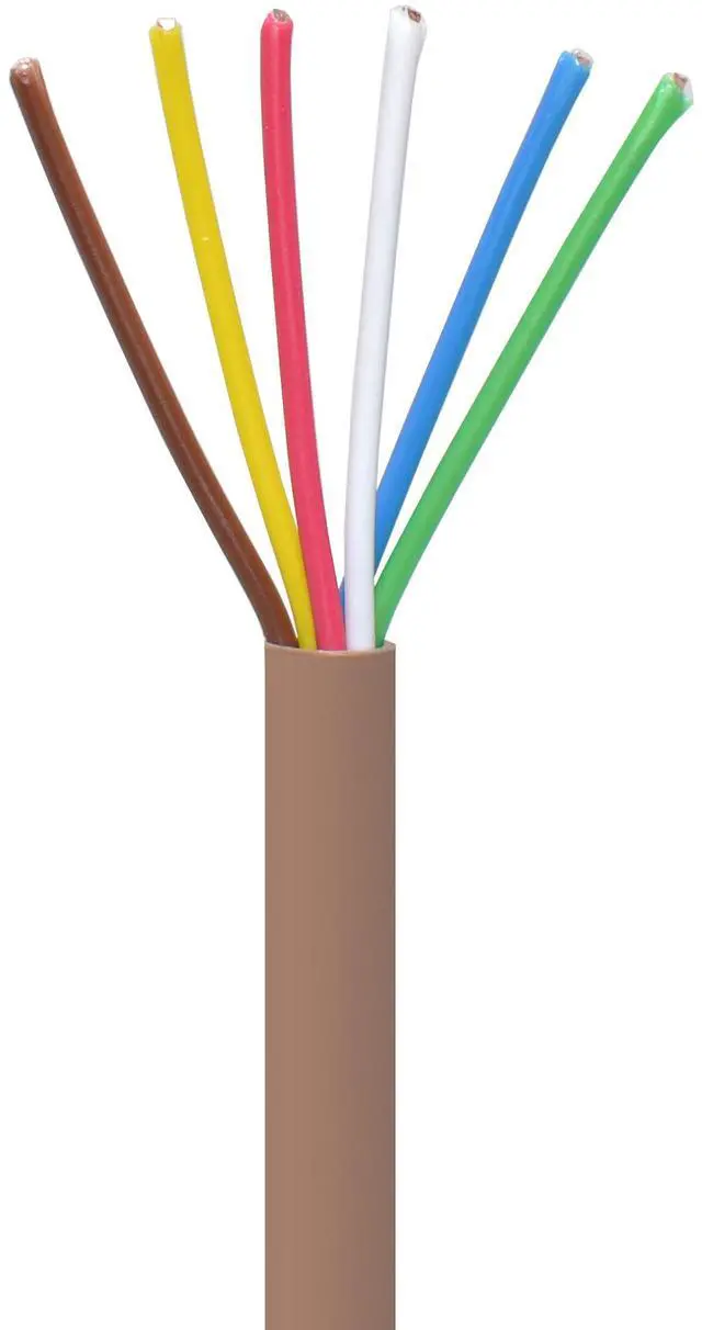 Alt view image 3 of 3 - 18/6 Thermostat Wire HVAC Bare Copper Cable CMR/Riser-Rated Power Circuit 500ft Brown