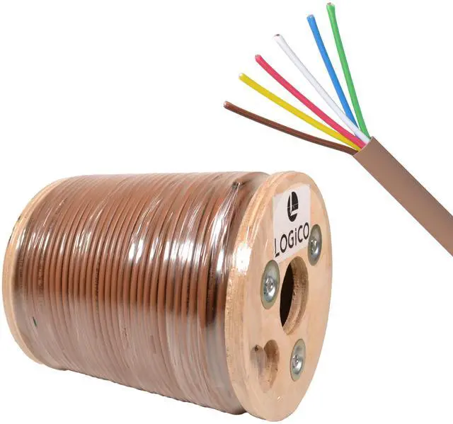 Main image of 18/6 Thermostat Wire HVAC Bare Copper Cable CMR/Riser-Rated Power Circuit 500ft Brown