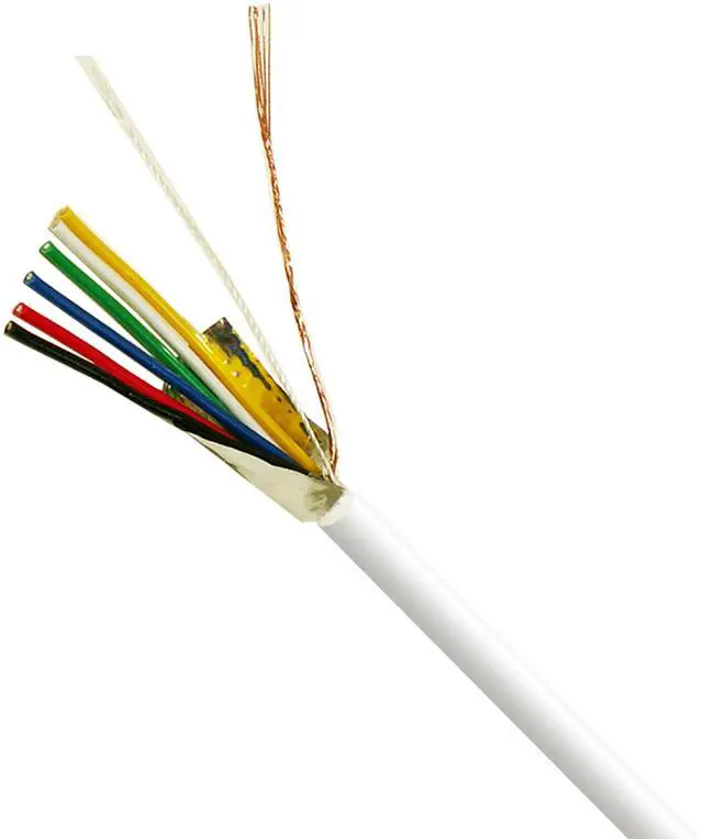 Alt view image 3 of 9 - 18 Gauge 6 Conductor 18/6 AWG CL2 Stranded Shielded White 500' ft Security Cable