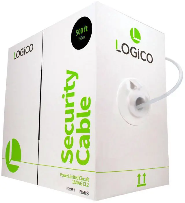 Alt view image 6 of 9 - 18 Gauge 6 Conductor 18/6 AWG CL2 Stranded Shielded White 500' ft Security Cable