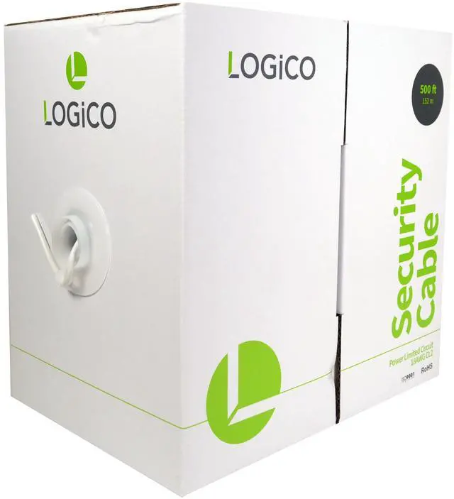 Alt view image 2 of 9 - 18 Gauge 6 Conductor 18/6 AWG CL2 Stranded Shielded White 500' ft Security Cable