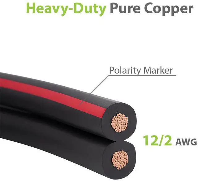 Alt view image 3 of 5 - 12/2 Low Voltage Landscape Wire Outdoor Lighting Direct Burial Copper Cable 12AWG 100ft